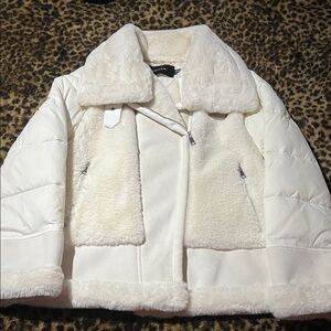 Stylish White Faux Fur Jacket
